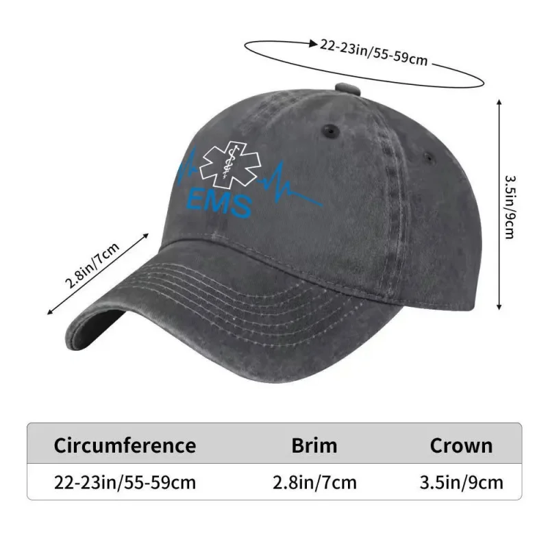 EMS Life Star Retro Unisex Washable Baseball Cap Black Outdoor Sports Camping Travel Fishing Basketball Football