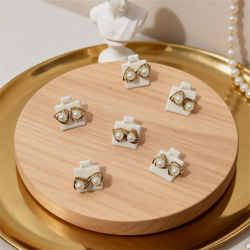 

Простые белые серьги-гвоздики: карточки-дисплеи для демонстрации ювелирных изделий, аксессуары для фотосъемки и хранения, 100 штук в партии