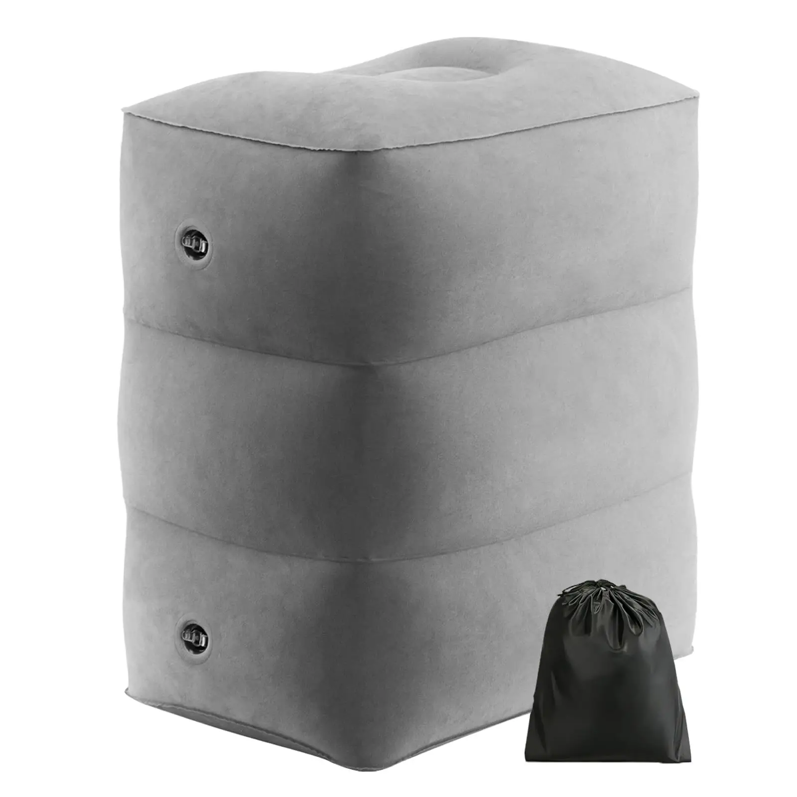 Airplane Foot Rest Travel Foot Rest Pillow Inflatable Travel Foot Rest for Airplanes Adjustable Height 3-Layer Ergonomic Folding