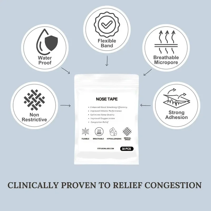 50/30 Stück Nasenstreifen Tragbare Atem-Nasenstreifen Right Way Stop Schnarchen Schlafhilfegerät Einfacher Atem Verbessern Sie den Schlaf