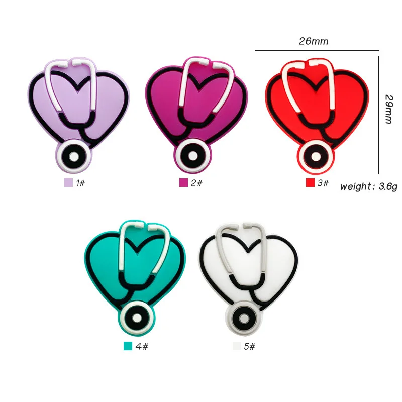 10pcs manufacturer in stock silicone stethoscope beads creative beaded diy beads food grade baby teeth bite accessories