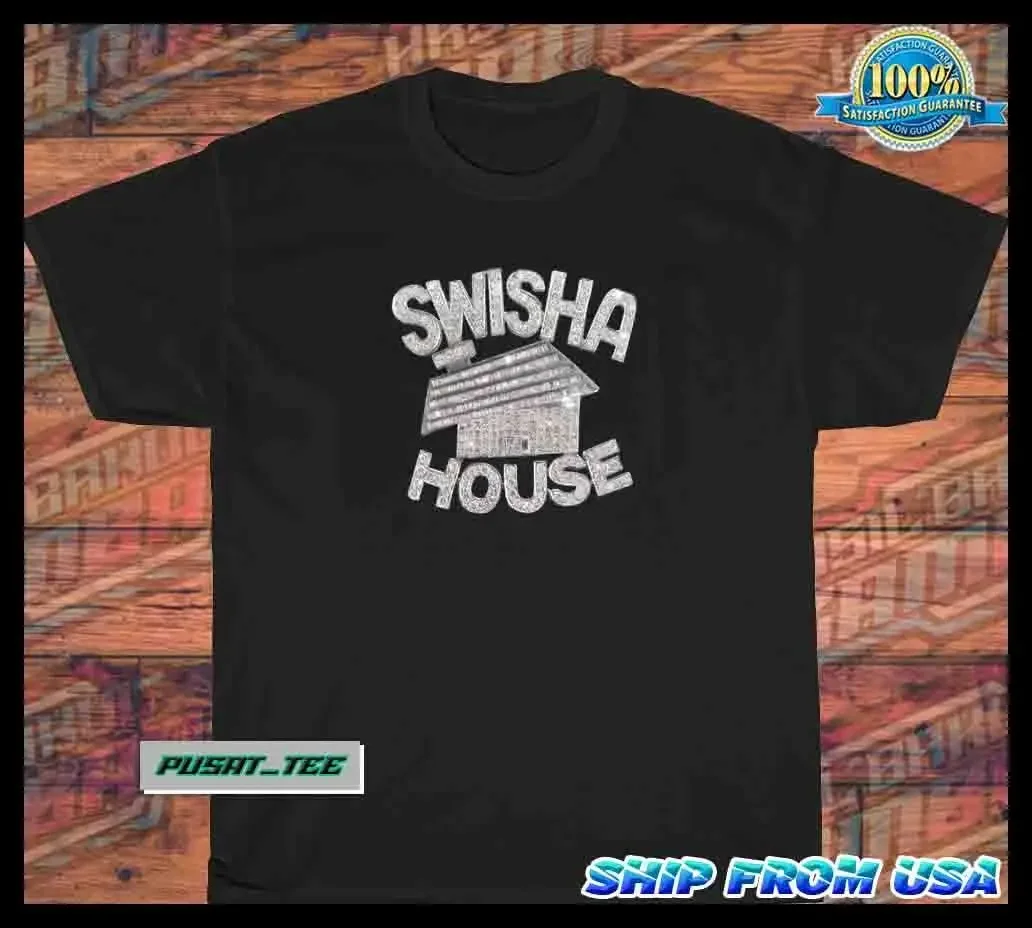 New SWISHA HOUSE American Funny Logo Men's T-Shirt Size S-5XL