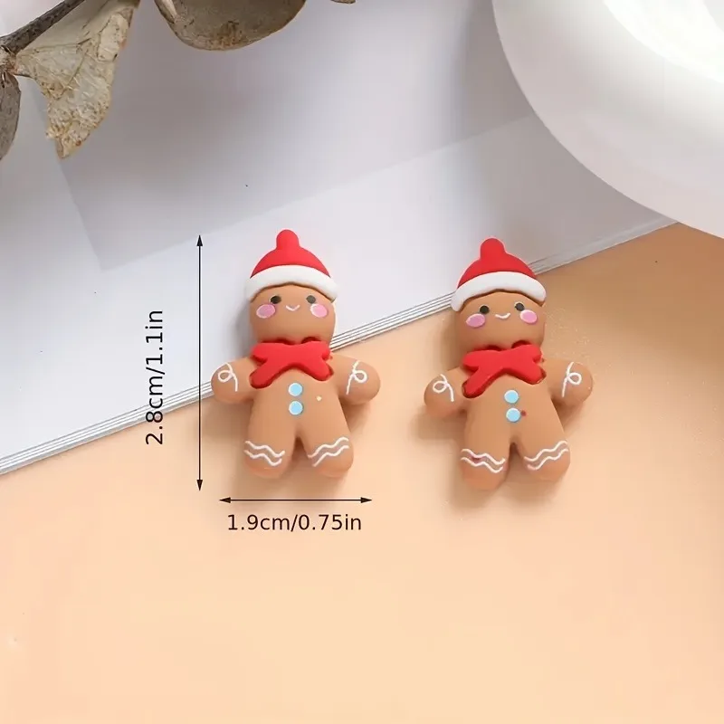 10pcs Resin Gingerbread Charms Christmas Pendant for DIY Jewelry Making DIY Necklace Bracelet Earrings Key Chain Accessorie - Image 8