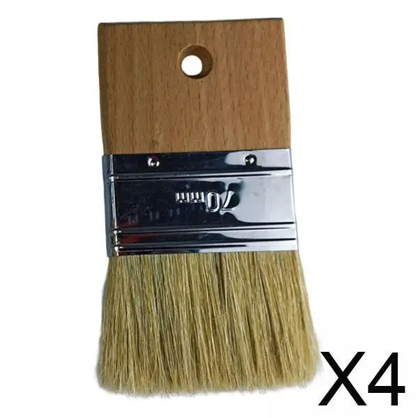 

Wide Paint Brushes Set Durable Bristles Wooden Handle Flat Painting Brushes for Home Interior Trim