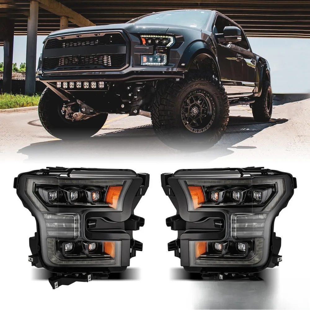 

For 15-17 Ford F150/17-20 F150 Raptor NOVA-Series LED Headlights Alpha-Black