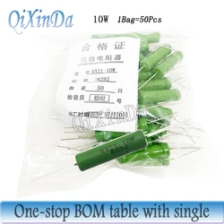 50PCS/Lot RX21 10W Wire Wound 5% Resistance 1R 10R 1K 5.1K 10K 12K 15K 20R 33R 27R 47R 510R Resistor RX21-10W 1 10 100 Ohms