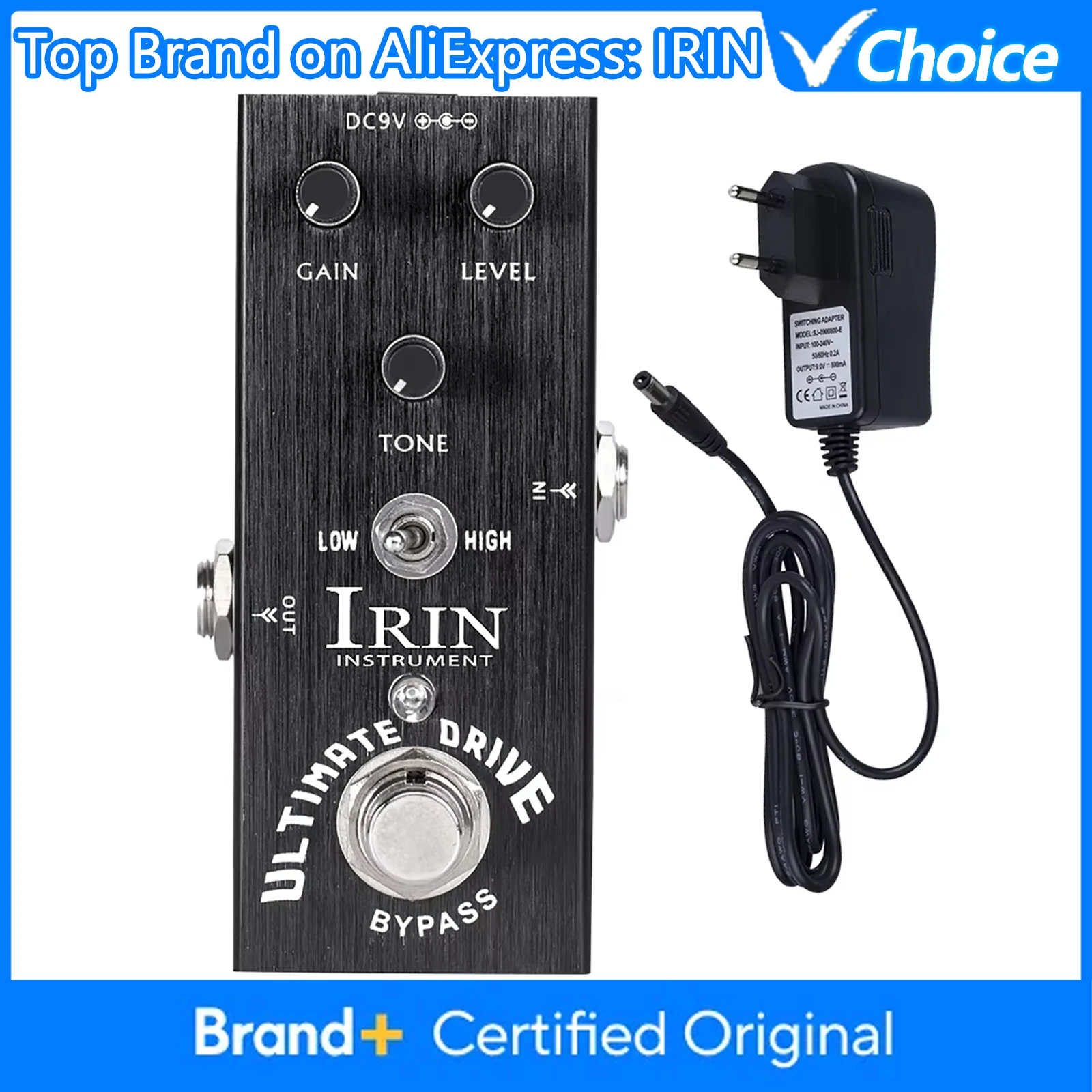 

Гитарная педаль эффектов IRIN AN-11 Ultimate Drive с функцией True Bypass, имитирующая дисторшн и овердрайв, аксессуары для гитарных эффектов
