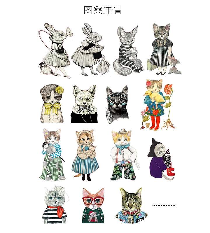 15PCS Cat adult Stickers Crafts And Scrapbooking stickers book Student label Decorative sticker kids toys