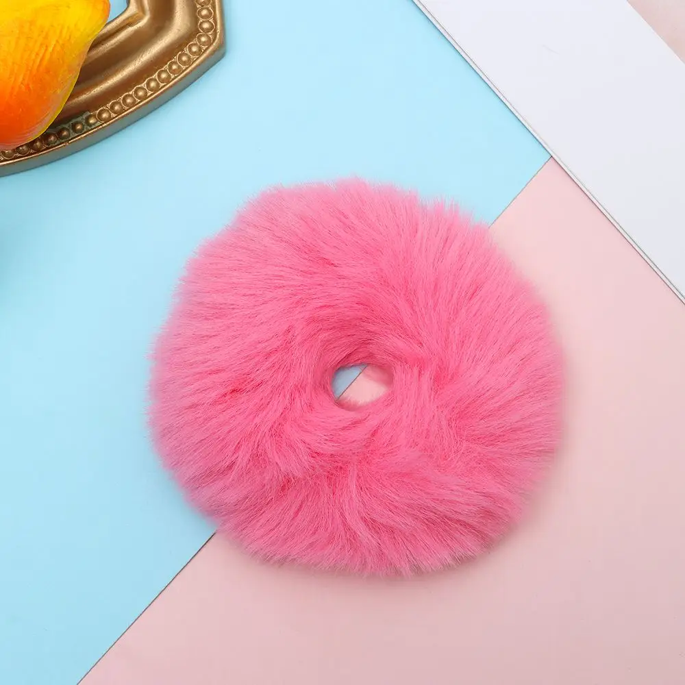 Fashion Hair Bobbles Faux Rabbit Fur Hair Accessories Pom Pom Hair Tie Elastic  Hair Bands Ponytail Holders Fur Hair Scrunchies