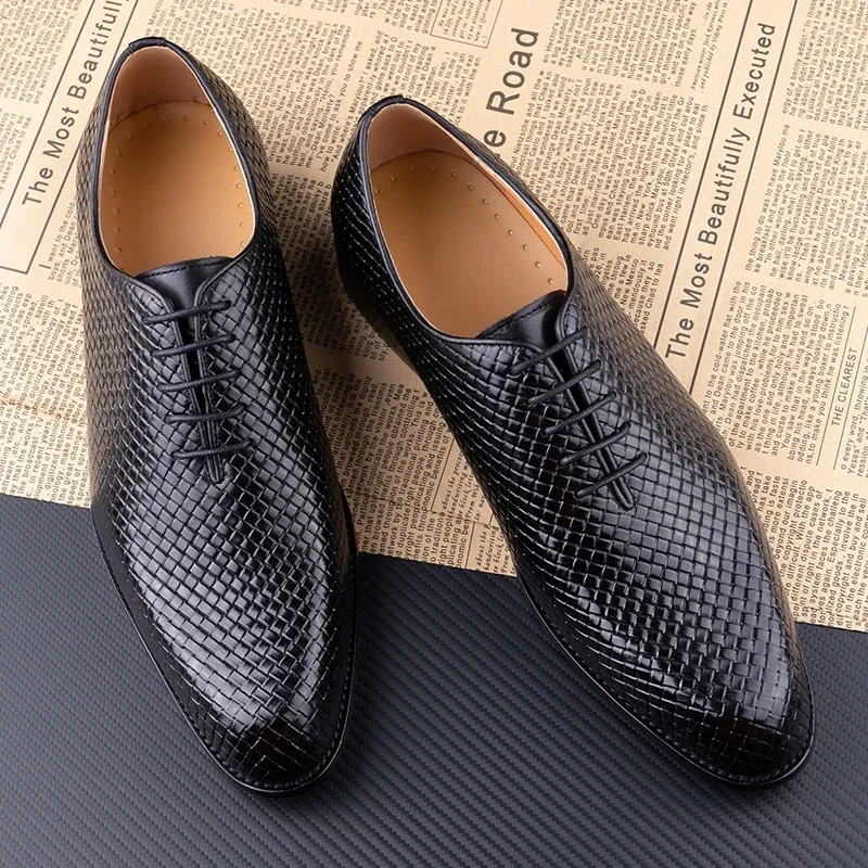 Luxury Shoes for Men 2023 Oxford Genuine Leather Shoes New Model Formal Lace Up Dress Wedding Office Business Shoes for Men