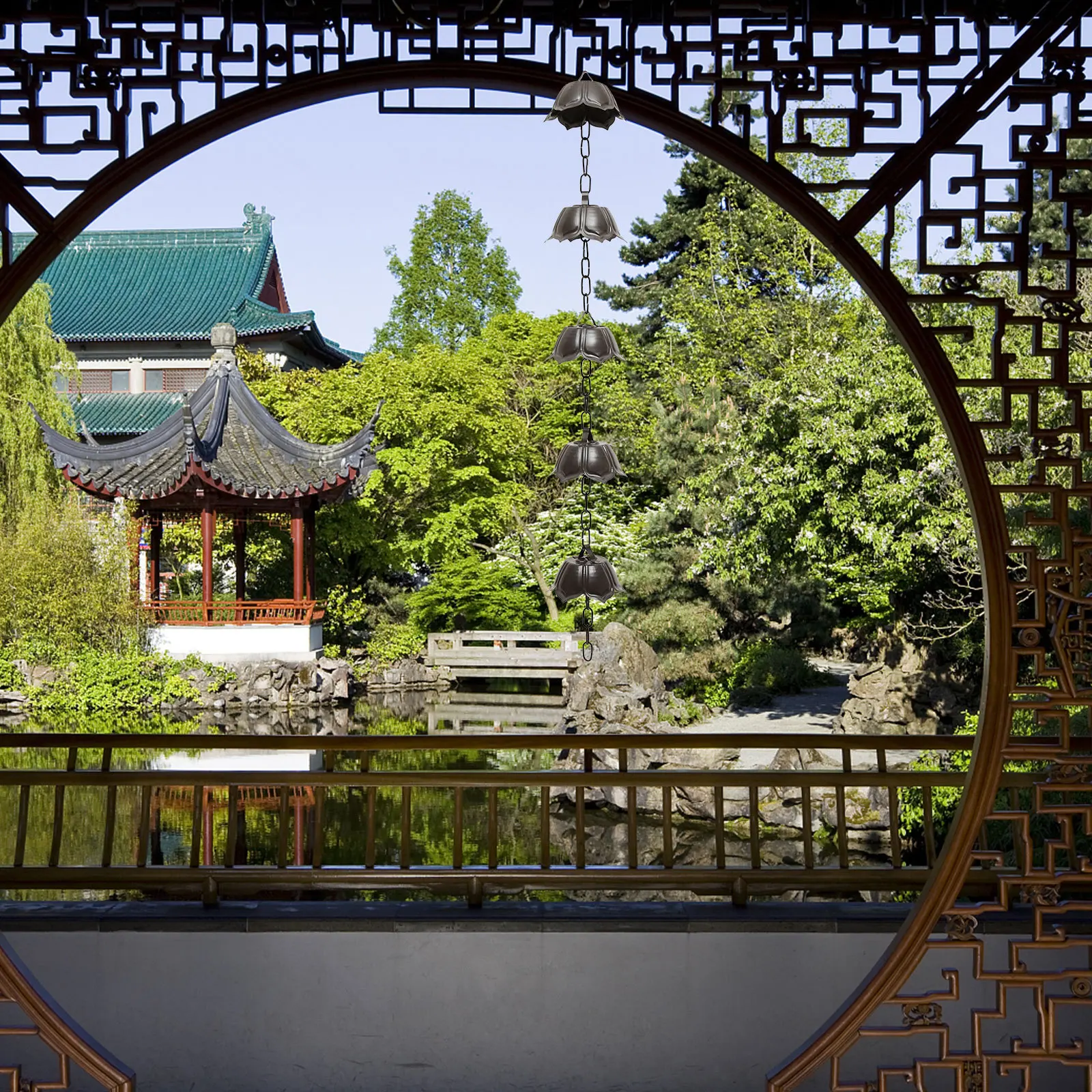 

Алюминиевая дождевая цепь, стабильная нержавеющая декоративная цепь для желоба, уличный сад, декоративные куранты, чашки