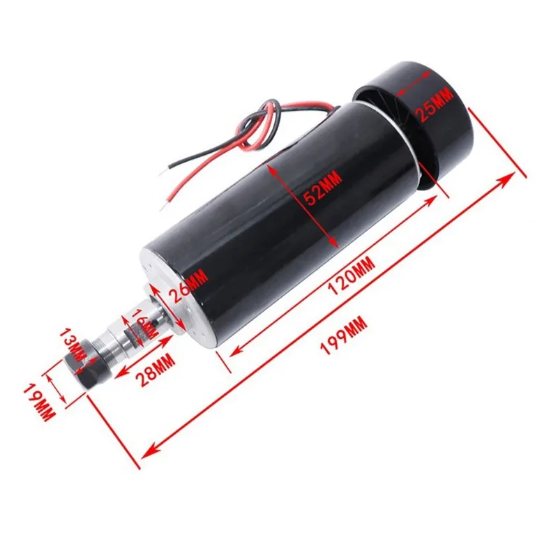 A23E-High Precision DC Spindle Motor CNC ER16 500W 12000RPM For Woodworking And Drilling