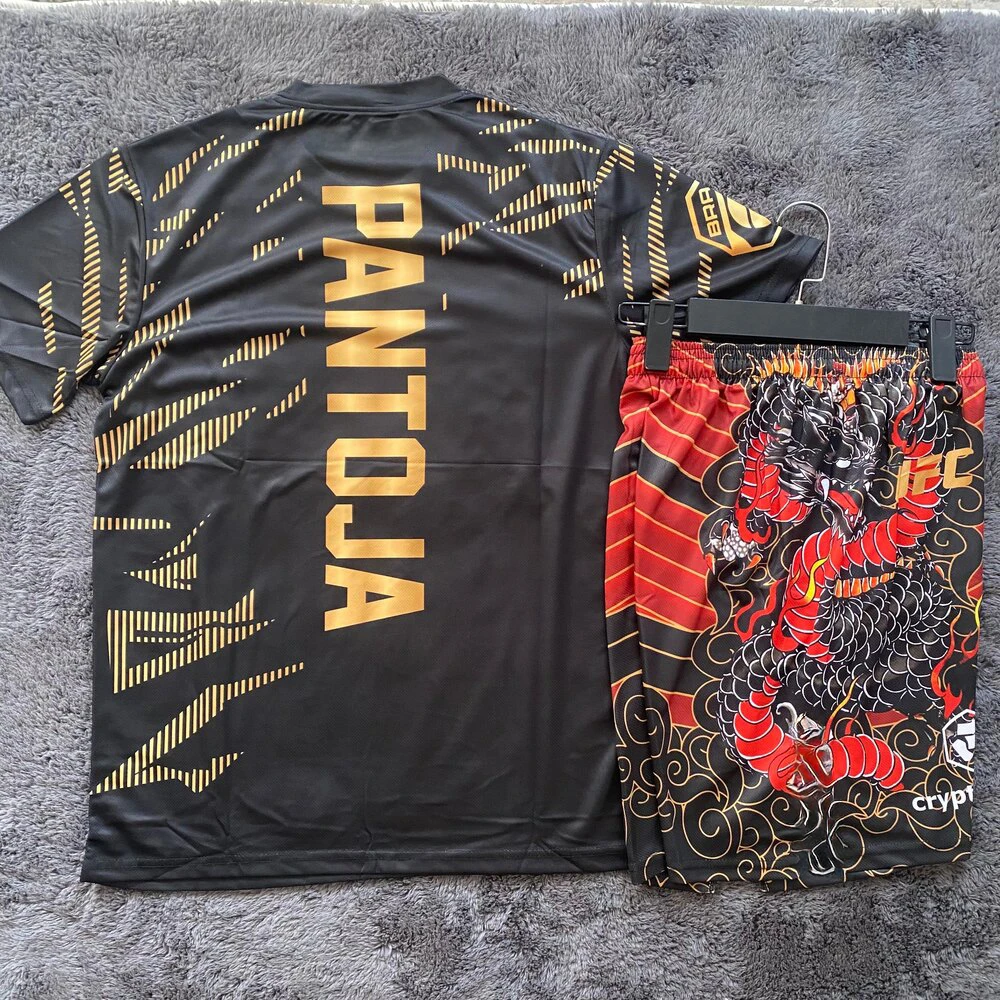 

New UFC 323 Alexandre Pantoja Fighting Night Short sleeved Shorts Men MMA Boxing Training Set Octagonal Cage Jujutsu Sports Set