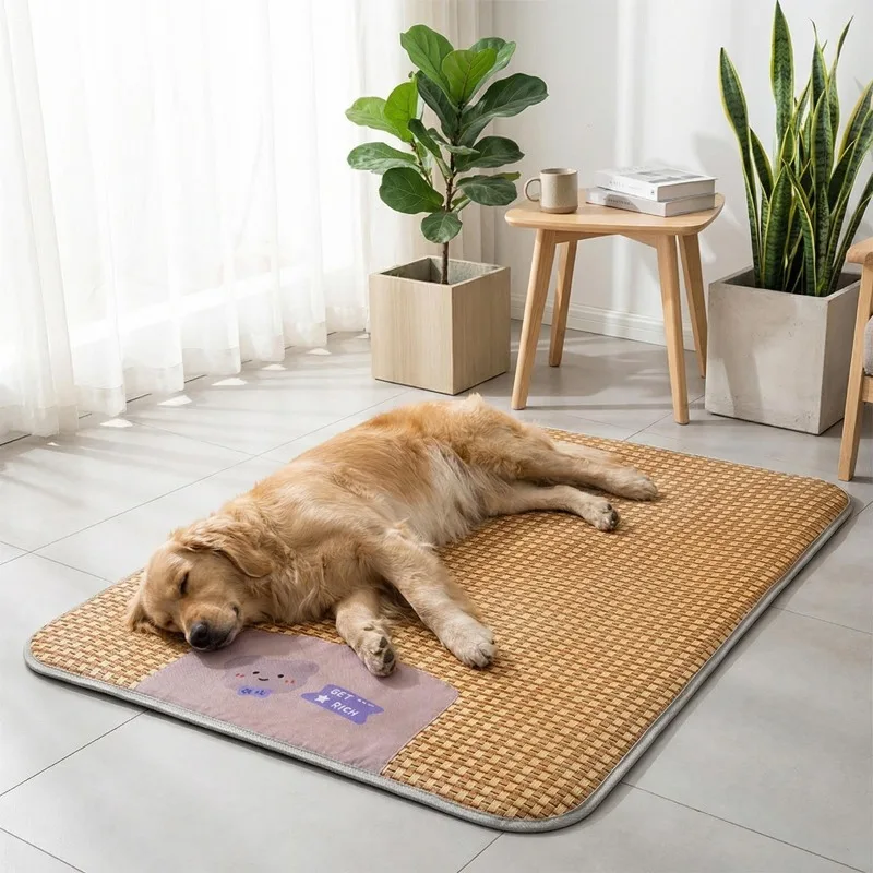 Kühlmatte für Hunde und Katzen, Atmungsaktive Feuchtigkeitsabweisende Sommer-Kühlmatte, Rutschfeste Saisonale Liege, Tragbares Hundebett für Transportboxen