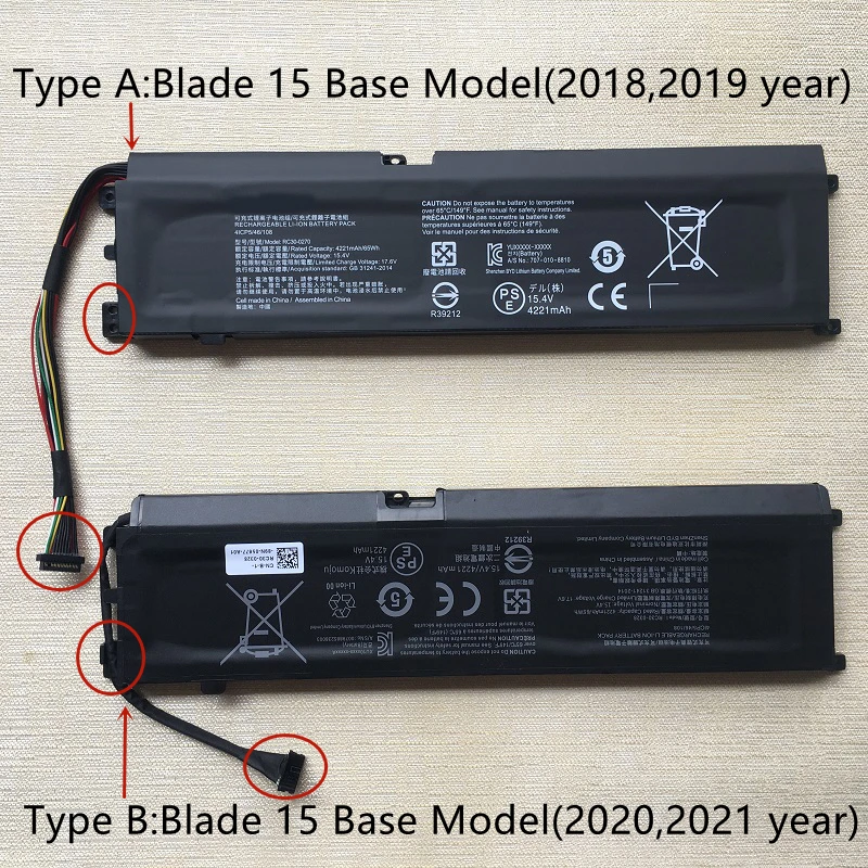 Imagem -06 - Bateria do Portátil para Razer Blade 15 Rz090270 Rz09-0300 Rz09-0351 0369 Rc30-0351 Rc30-0328 Rz09-0410 20232023 2023