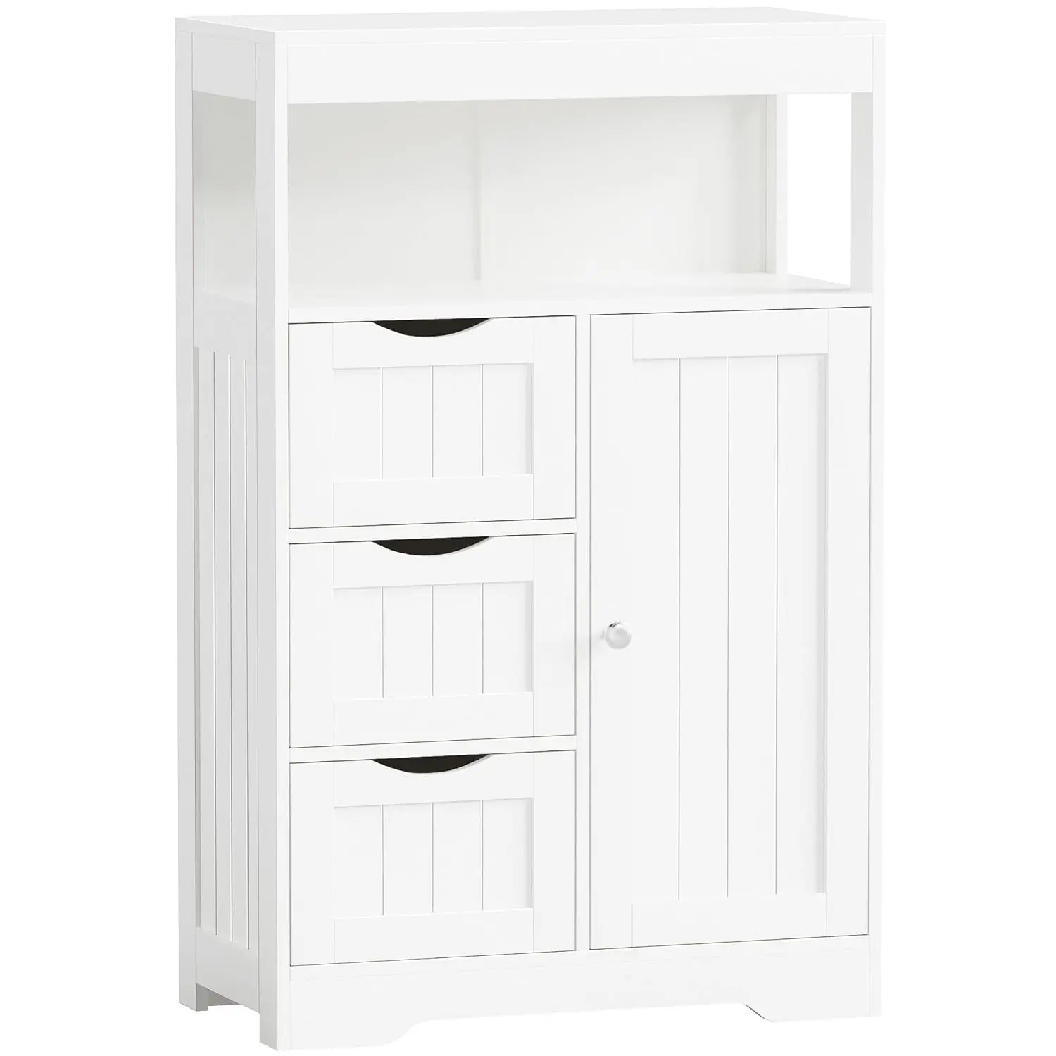 

Wooden Floor Cabinet Bathroom Storage with Door 3 Drawers Freestanding Kitchen Hallway Office White Customized