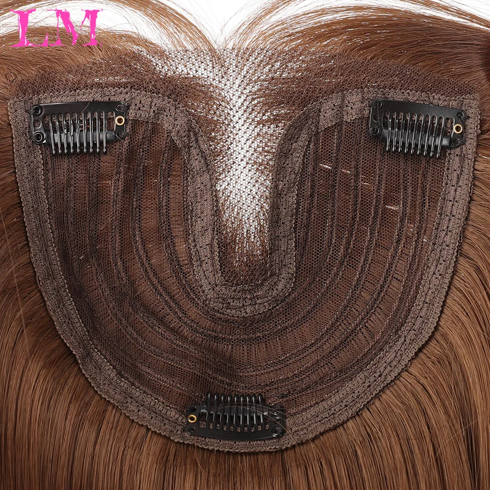 LM Mid Split Fake Bangs Frangia francese naturale 3D Parrucche Toppe per capelli e frangia che scorre finta da donna