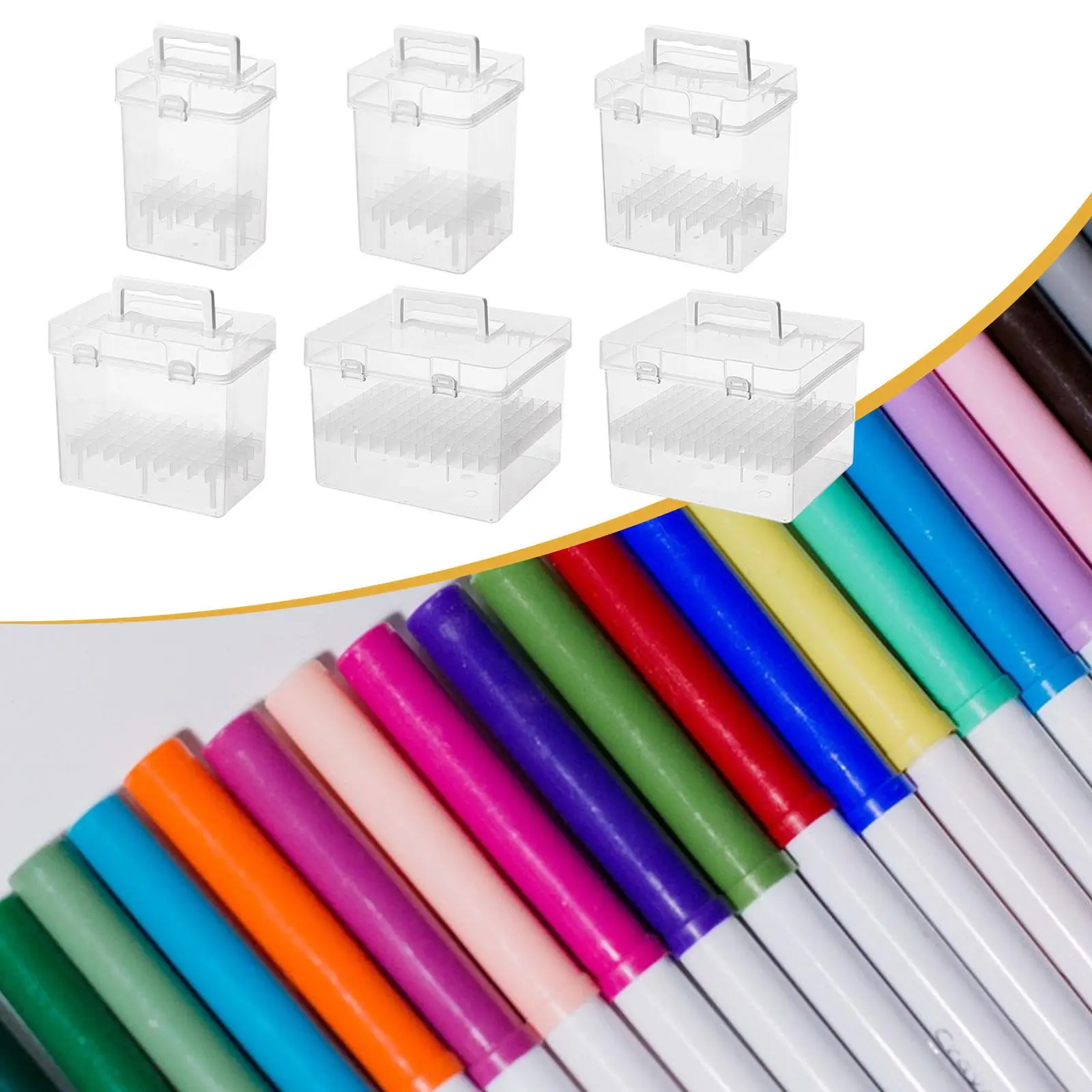 

Marker Carrying Case Art Supplies Multifunctional with Handle Storage Container Marker Storage Box for Sketch Markers Office