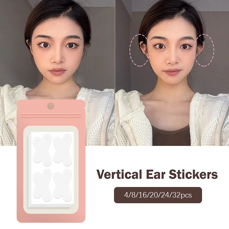 4/8/12/16/20/24/32Pcs Butterfly-Shaped Elf Ear Stickers Corrector Correction Patch Silicone Patches Tape Cosmetics Ears Primer