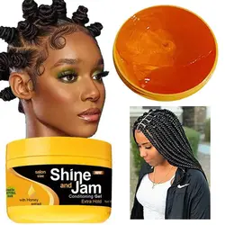Shine and Jam Braid Gel Woven Hair Moisturizing and Setting Shiny Edge Control Black Hair Wax