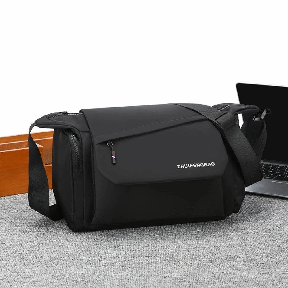 Waterproof Men Crossbody Bag Phone Pouch with Multiple Pockets Student Shoulder Bag Large Capacity Black Grey Messenger Bag