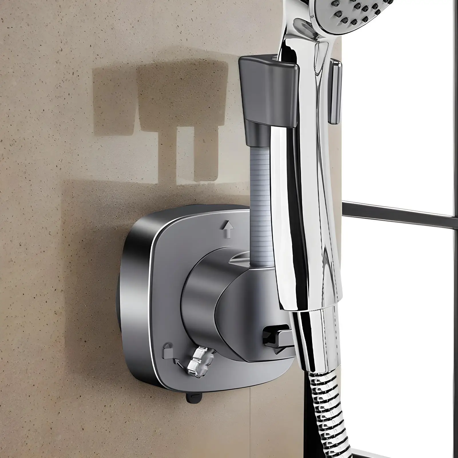 

Держатель насадки для душа, принадлежности для ванной комнаты, дизайн на присоске, настенный держатель насадки для душа для дома, ванной комнаты, туалета, общежития колледжа