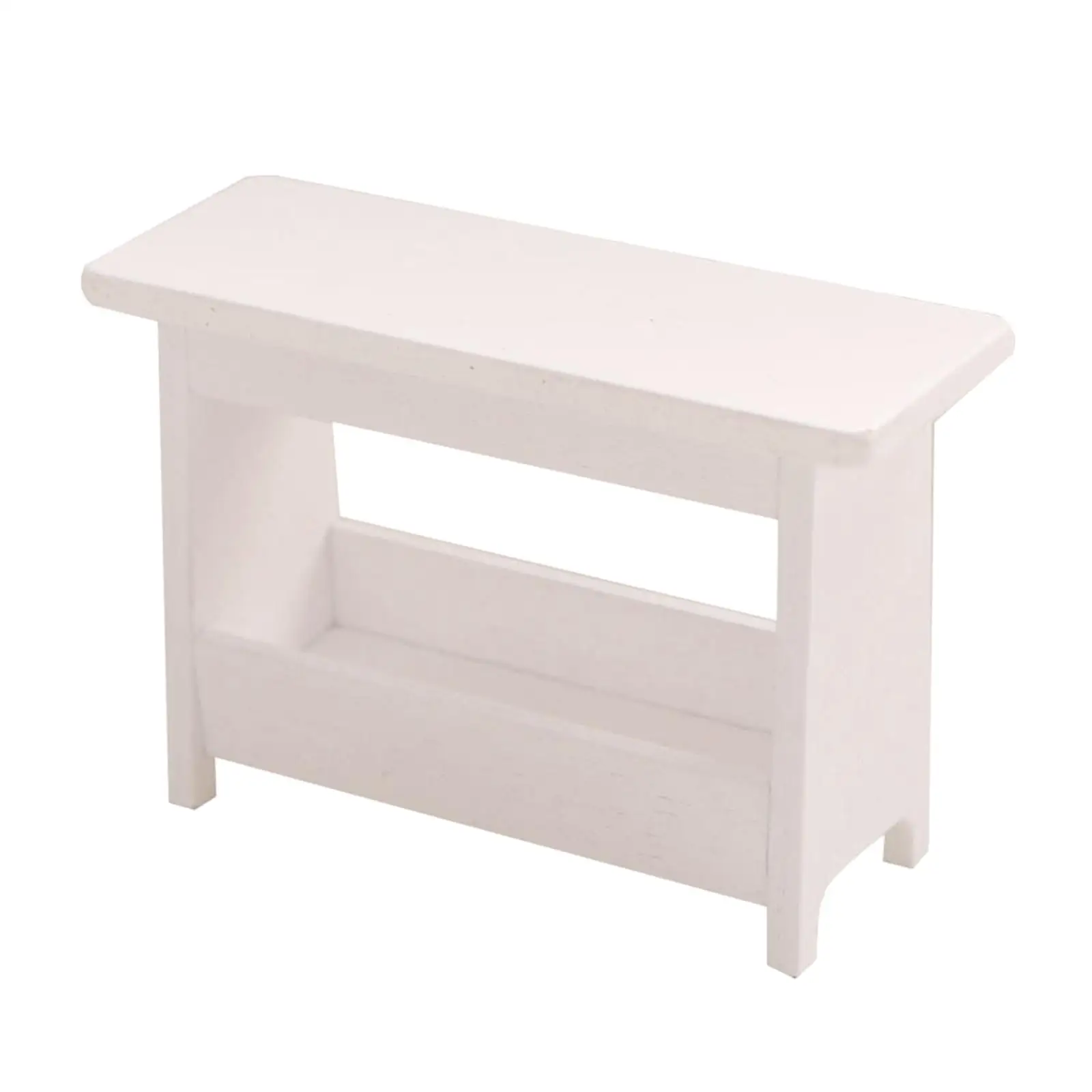 Mini Dollhouse Wooden Cabinet Rack Stool Furniture 1 12 Scale Storage Decor for 1 12 Doll House Bedroom Scene