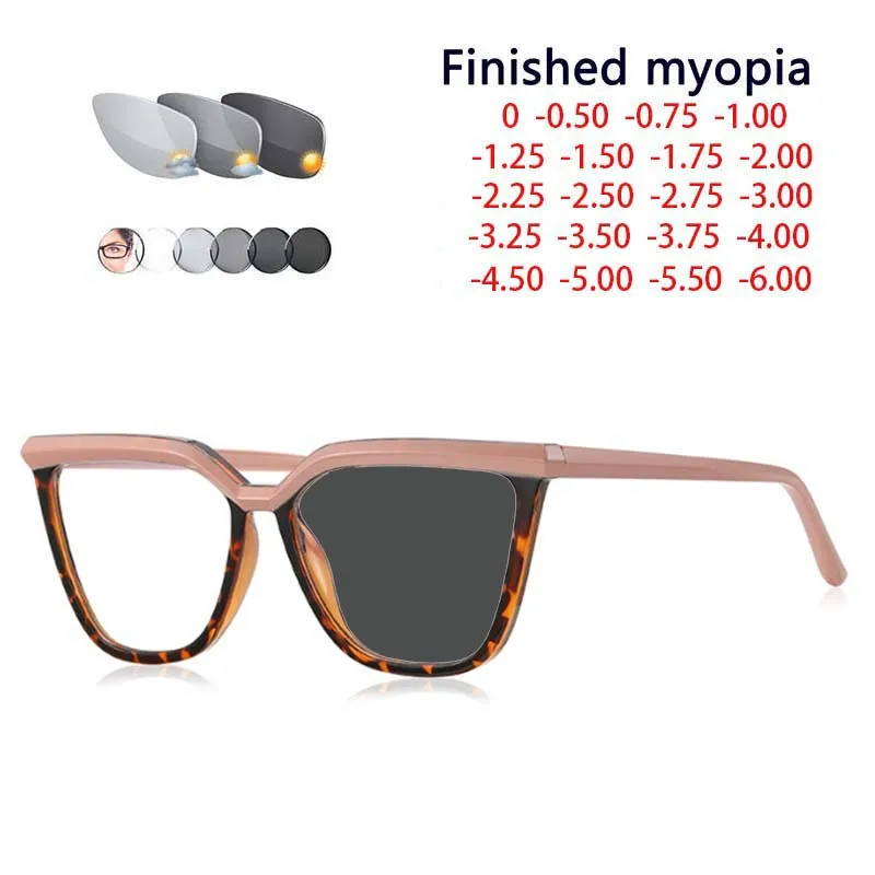 

Eyebrows Big Frame Photochromic Glasses Women Myopia Eyeglasses Students Short Sight Eyewear 0 -0.5 -1 -1.25 -1.5 -1.75 To -6