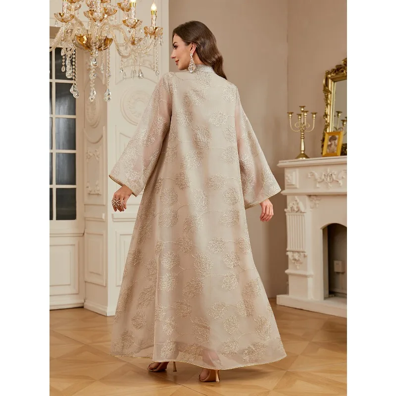 Arab Long Robe Eid Muslim Abaya for Women Party Dresses Sequins Mesh Jalabiya Morocco Dubai Abayas Kaftan Islam Ramadan Vestidos