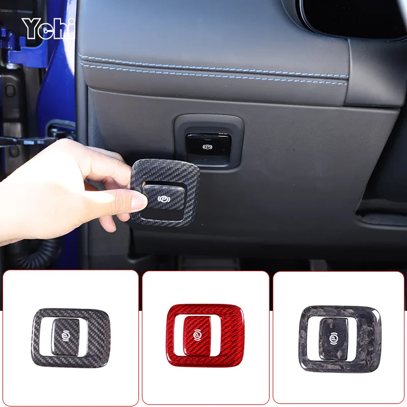 For Maserati Grecale 2022 2023 Real carbon fiber Car Electronic Handbrake Auto P button Switch Decoration Cover Car Accessories