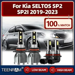 LED Headlight 40000LM Super Bright Car Headlamps Bulbs 12V 6000K Fog Lights For Kia SELTOS SP2 SP2I 2019 2020 2021 2022 2023