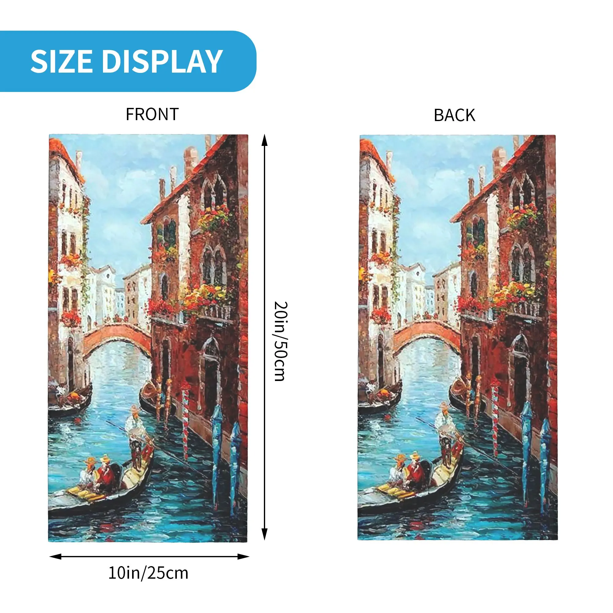 Romantic Venice Painting Style Bandana Neck Gaiter Printed Mask Scarf Headwear Hiking Fishing for Men Women Adult Breathable