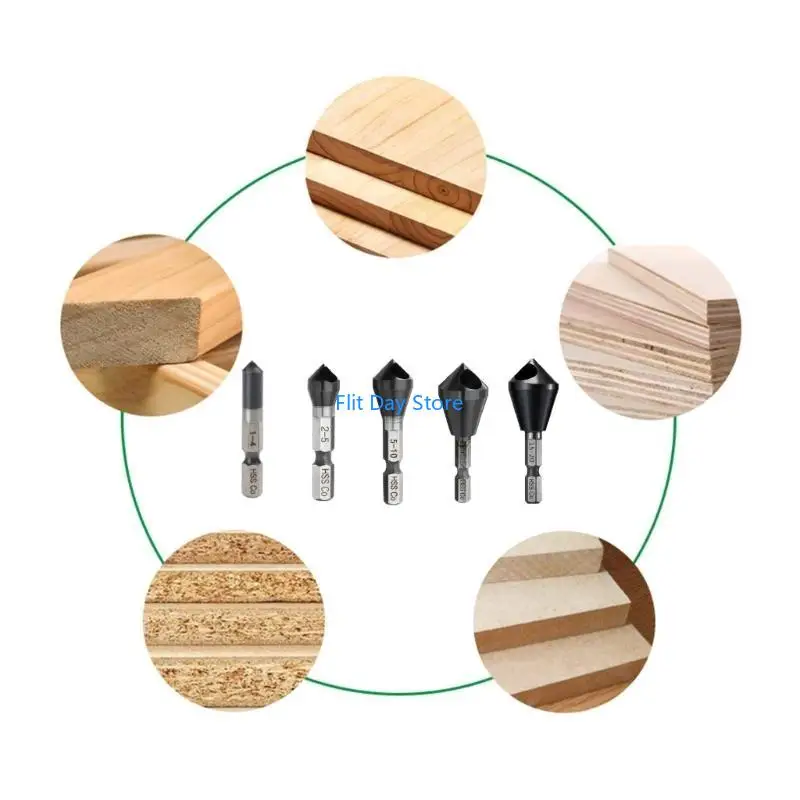 F92C HRC89 Hardness Cobalt Hexagonal Shank Chamfering Tool TiAlN Countersink Dril