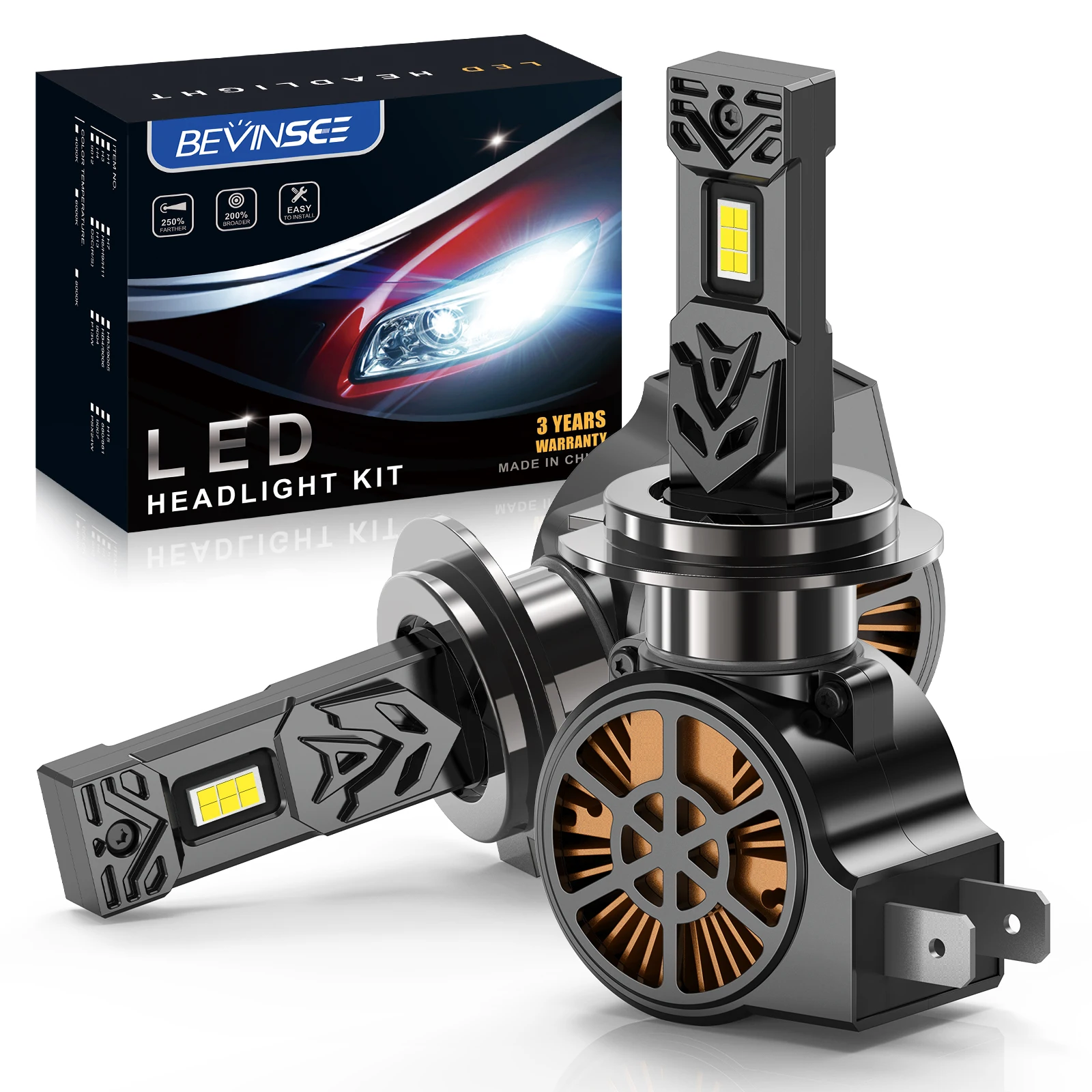 

BEVINSEE 20000LM 100W H7 H4 H11 LED CANBUS Headlight S50 H8 H9 H1 HB3 9005 HB4 9006 9012 Turbo Fog Lights 6000K Super Bright 12V