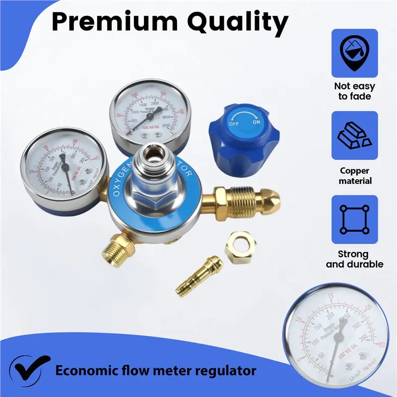 Aug. Oxygen Gas Bottle Regulators O2 Reducing Pressure Inhaler Double Gauge Regulator Oxygen Tank Regulator