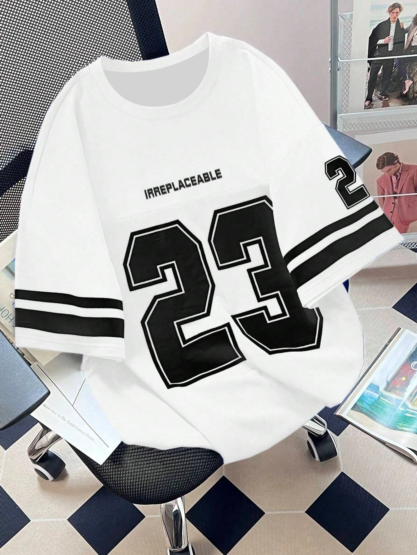 

Мужская повседневная футболка контрастного цвета с принтом номера 23, летняя повседневная спортивная майка, футбольные тренировочные футболки большого размера, мужская одежда