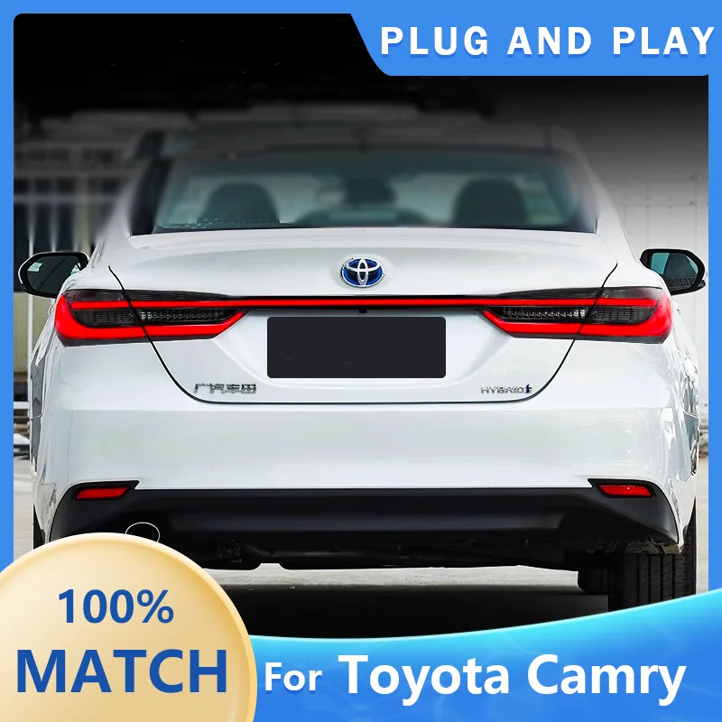 

For Toyota Camry 8th Gen Taillight LED Through Tail Lamps Assembly 2018-2023 DRL Start-up Dynamic turn signal Rear trunk lights