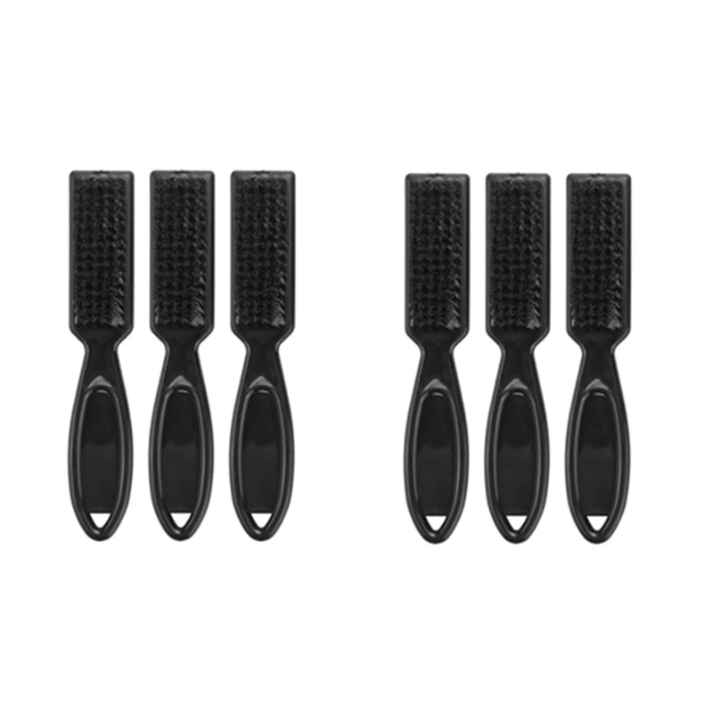 6Pcs Pocket Comb Texture Comb Comb Scissors Cleaning Brush Barber Shop Skin Fade Vintage Oil Head Shape Carving Cleaning Brush