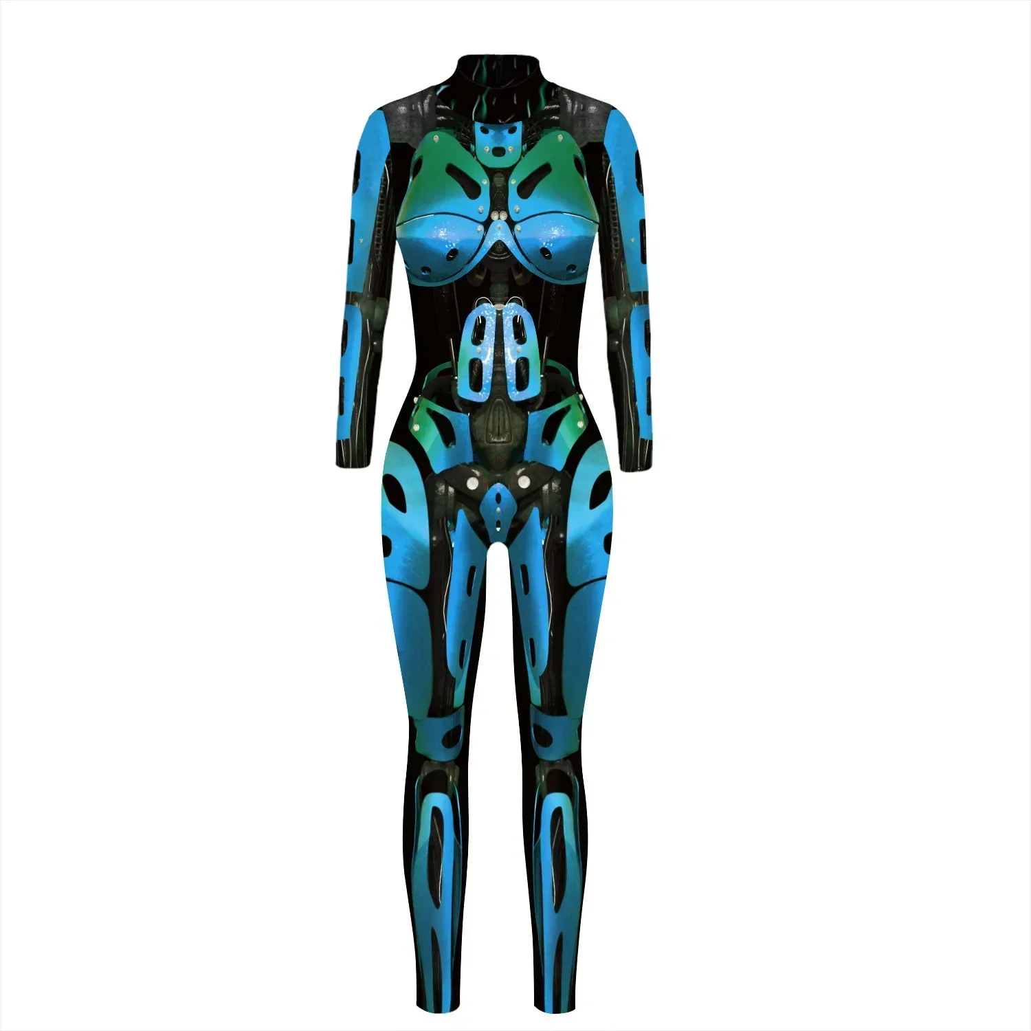 Robot Punk Jumpsuit Catsuit Sexy Vrouwen Cosplay Kostuums Steampunk Zentai Halloween Bodysuit Party Suit