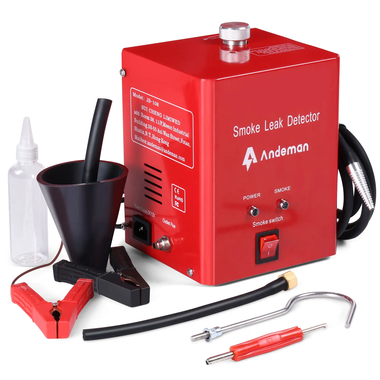 

Детектор утечки дыма, автомобильный трубопровод, анализатор выхлопных газов, диагностический инструмент, 12 В, авторемонтный генератор дыма