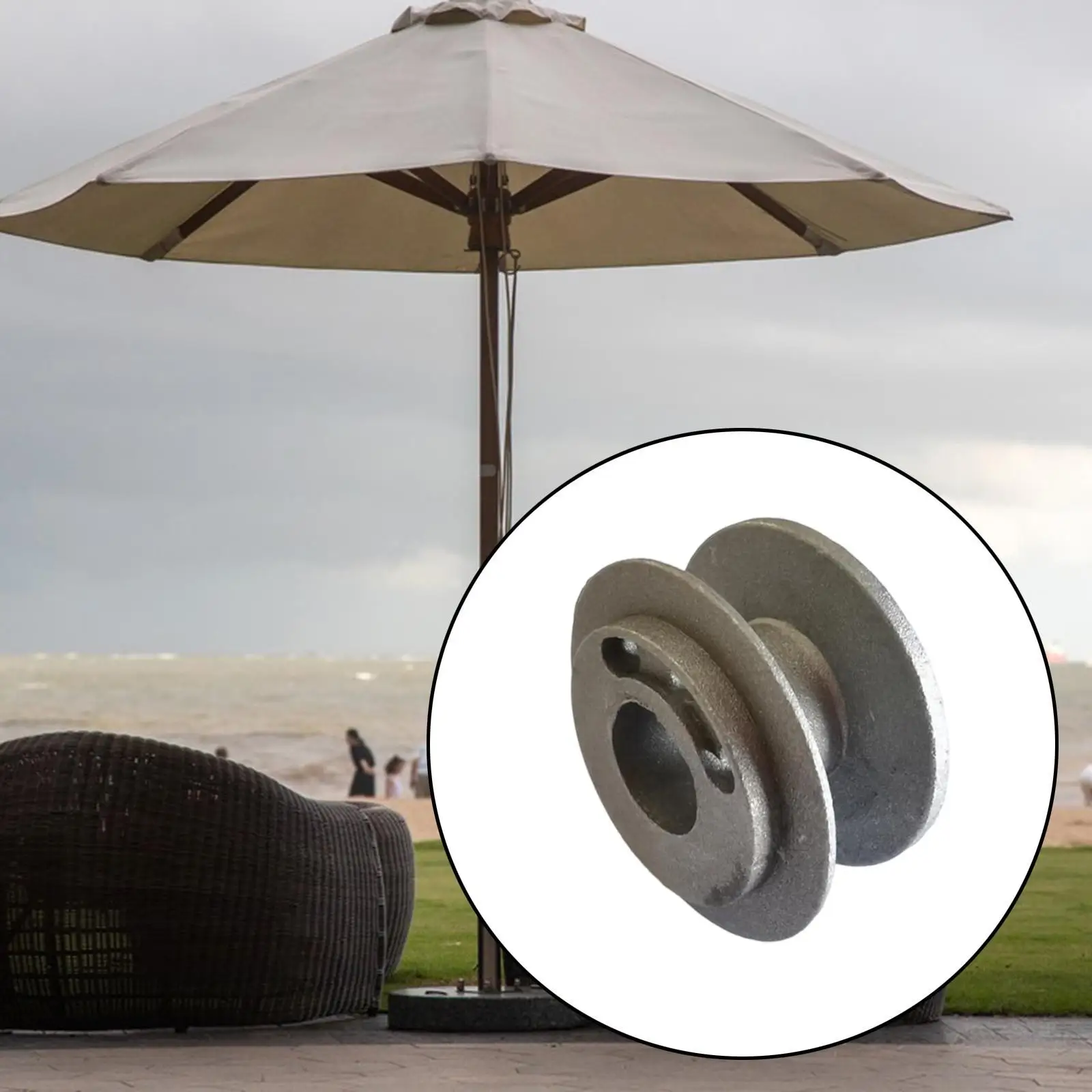Aluminum Die Cast Umbrella Bobbin Ring Stand Holder for Garden Patio Umbrella Outdoor Umbrella Repair and Replacement