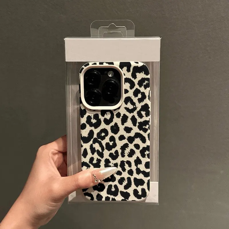 أسود ليوبارد طباعة العصرية قضية الهاتف آيفون 17 16 15 14 13 12 11 برو ماكس غطاء سيليكون آيفون XS X XR 7 16 زائد Fundas