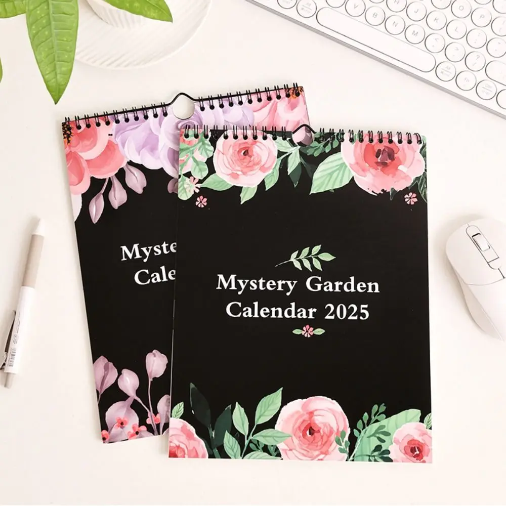 18 Monate 2025, Wand-Mondkalender, INS Dark Forest, englischer Wandkalender mit Illustrationen, Spulenkalender