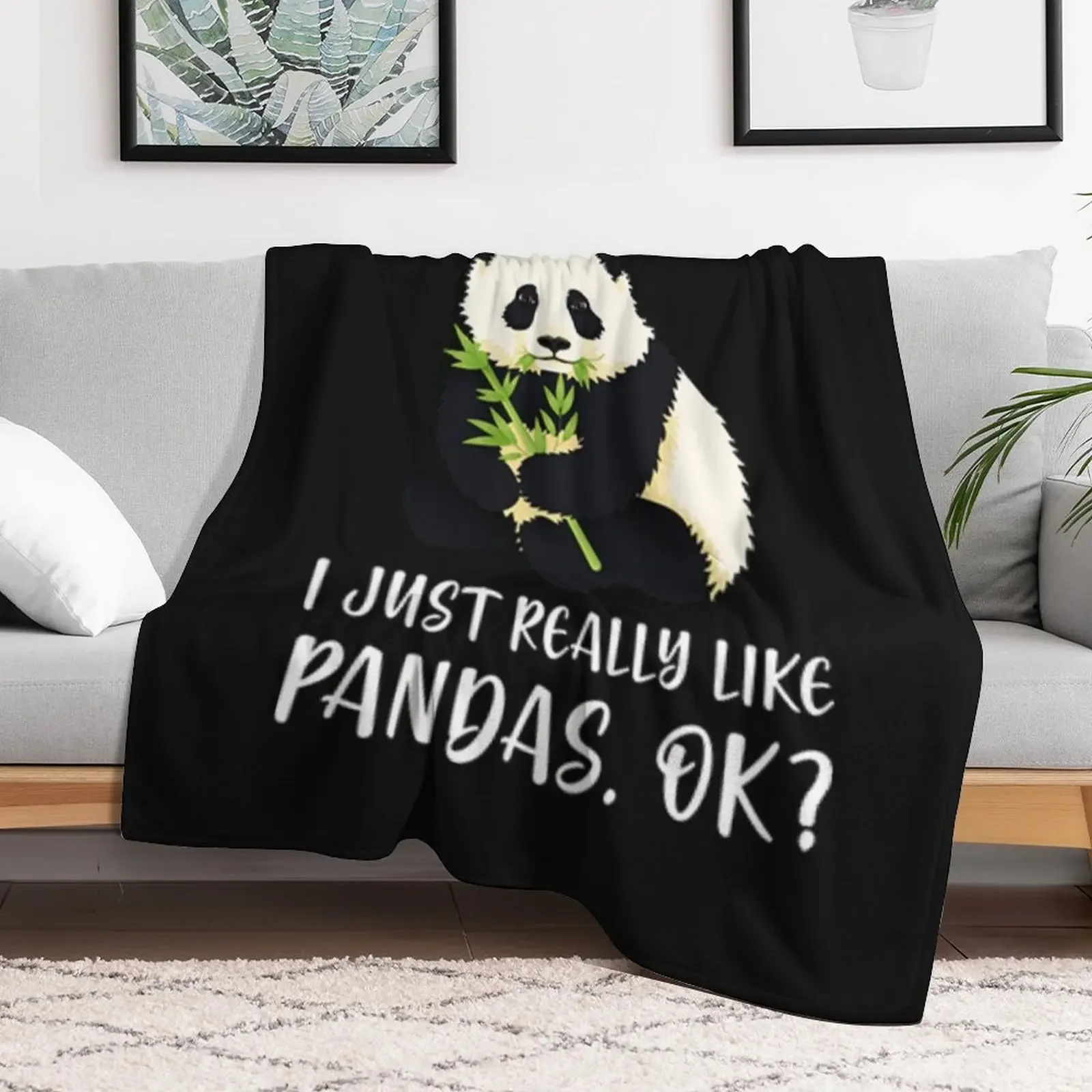I Just Really Like Pandas, OK? Throw Blanket Air Conditioner Soft Blanket for Office Home