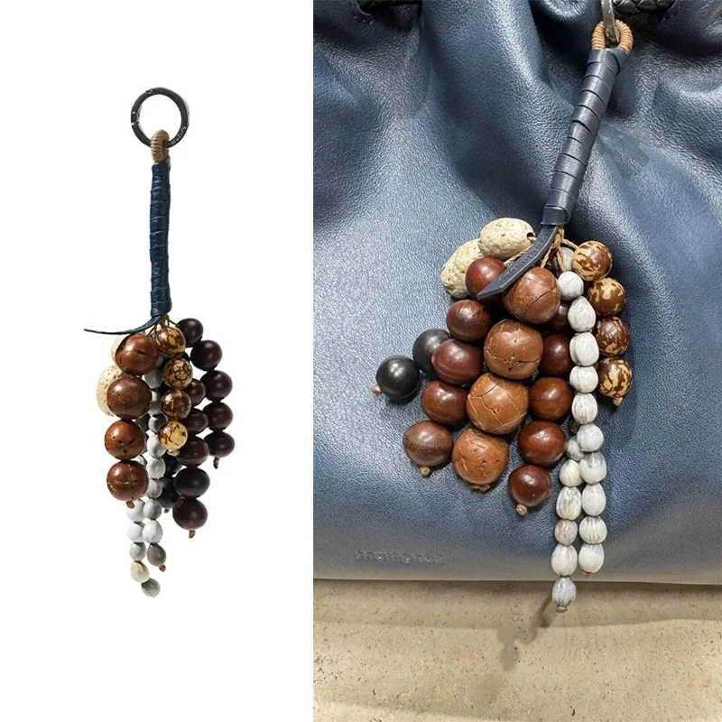 

2025 женский популярный вязаный веревочный брелок для ключей, кожаная веревка, сумки с подвеской, кошелек для ключей, рюкзак, брелок для ключей, подарочная сумка, аксессуары