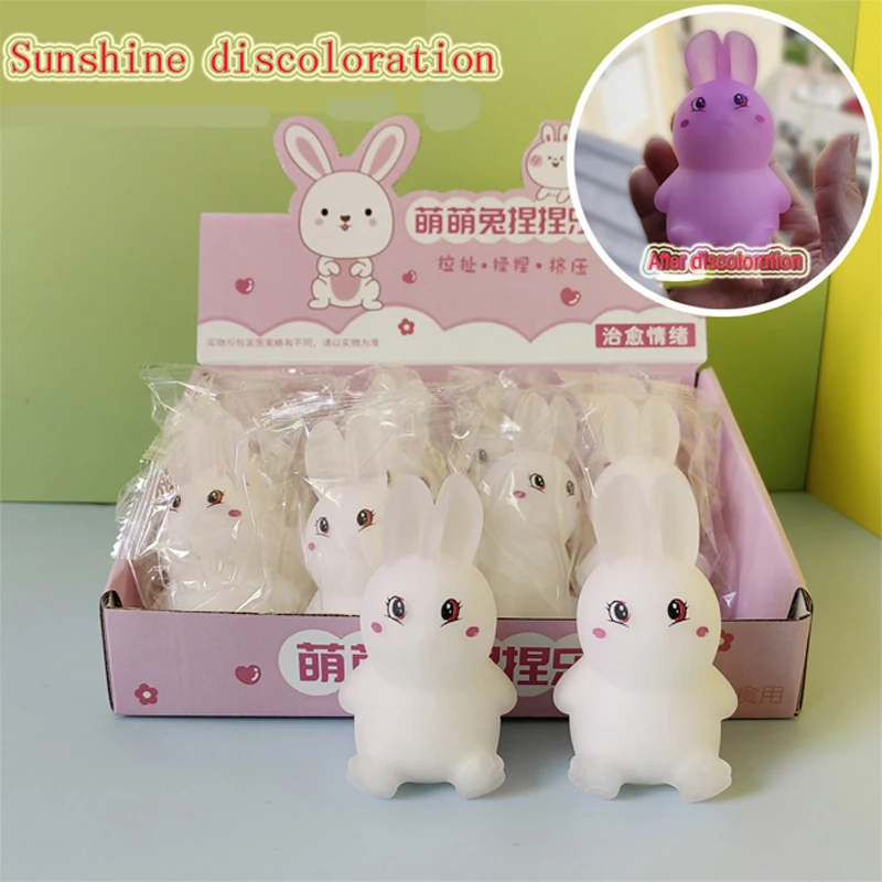 

TPR Summer Magical Fun Colorful Cute Soft Long Ear Rabbit Decompression Toys Room Decoration Girls' Birthday Gifts Children Toys