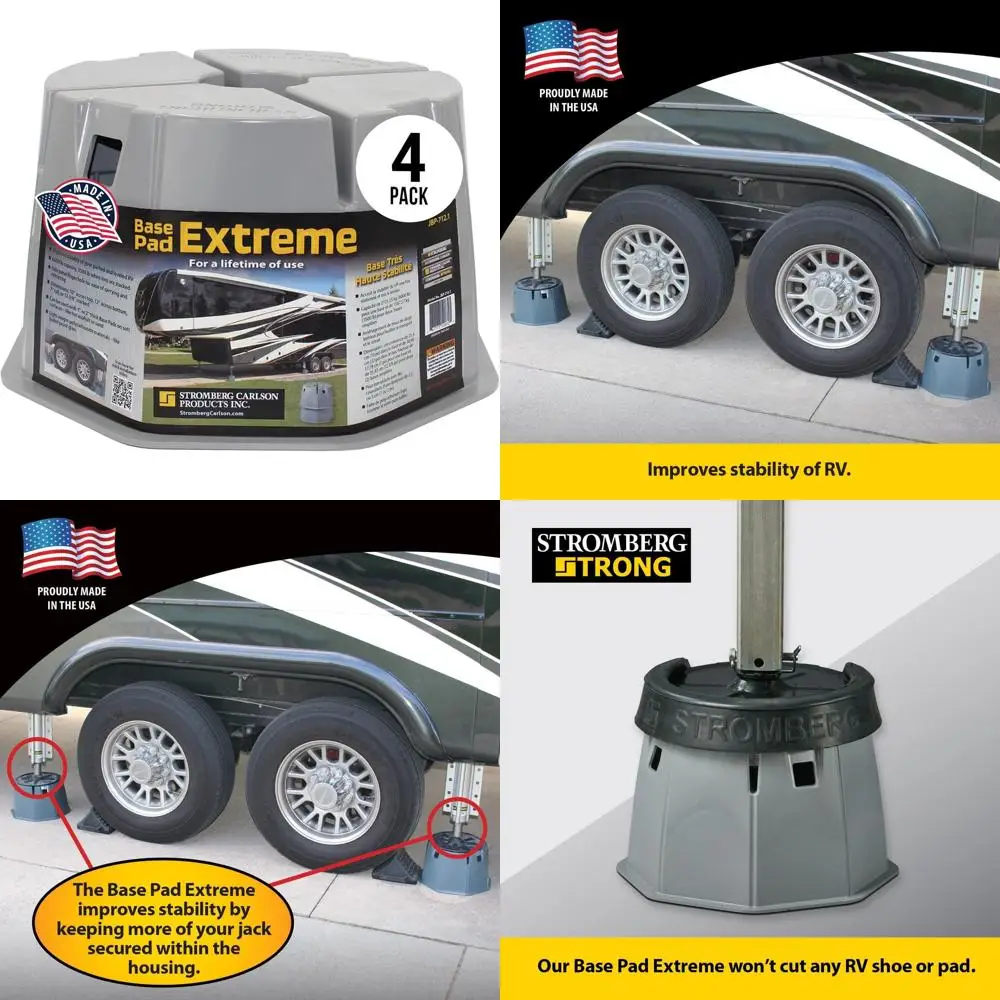 JBP-712.4 ベースパッド エクストリーム、RVジャック、トレーラーレベリング＆スタビライザー、RVユーティリティ、キャンピングカー用ジャック、トレーラーリフトブロック - 7インチ