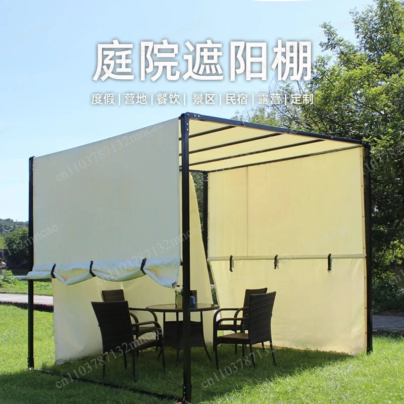 Telescopic Folding Parking Windproof and Sun Protection Canopy Outdoor Courtyard Awning Tent Yard Outdoor Awning Enclosure
