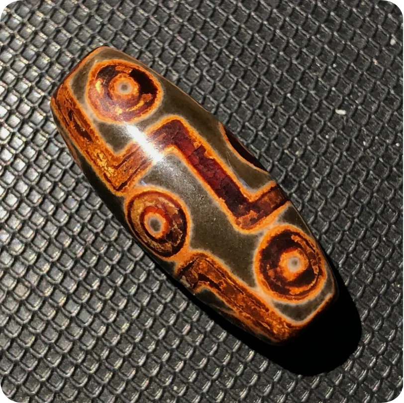 Magic Power Tibetan Old Red Agate 9Eye totem dZi Bead 13*31mmP38