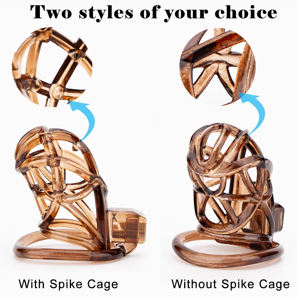 Convenient Chastity Cage Set With Spikes Male 3D Printing Lattices Cock Cage Penis Ring Chastity Belt BDSM Adult Sex Toy For Men